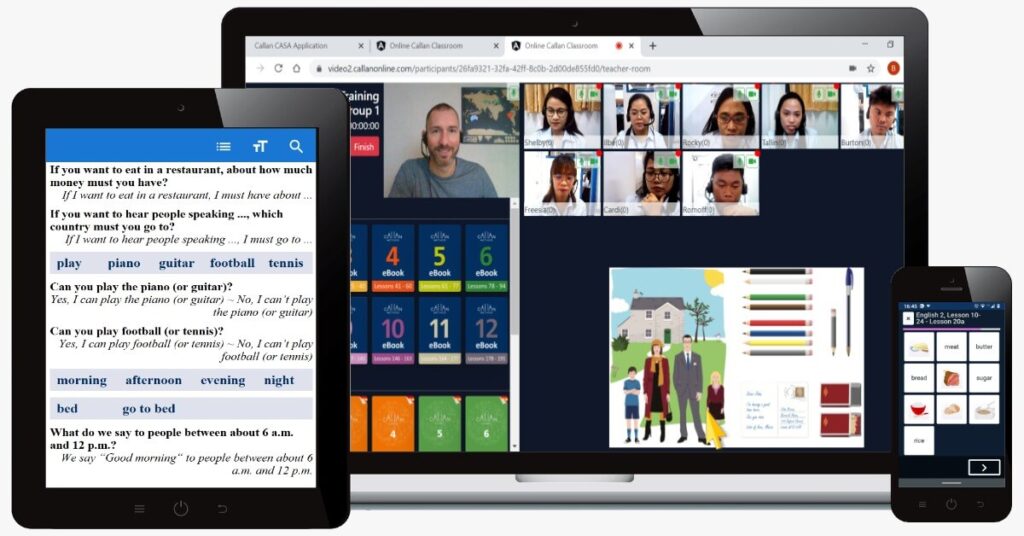 Aplikácia Callan Method na tablete, notebooku a mobile